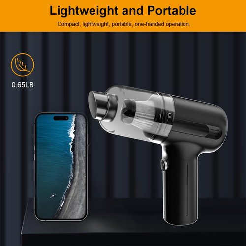BANKKY Cordless Handheld Vacuum - 2-in-1 Mini Cleaner with 11000PA Power, LED Light & Multi-Nozzles