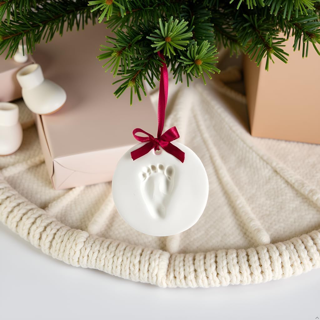 Christmas Baby Handprint Ornament Kit - DIY Keepsake Bauble with Paint for Newborns