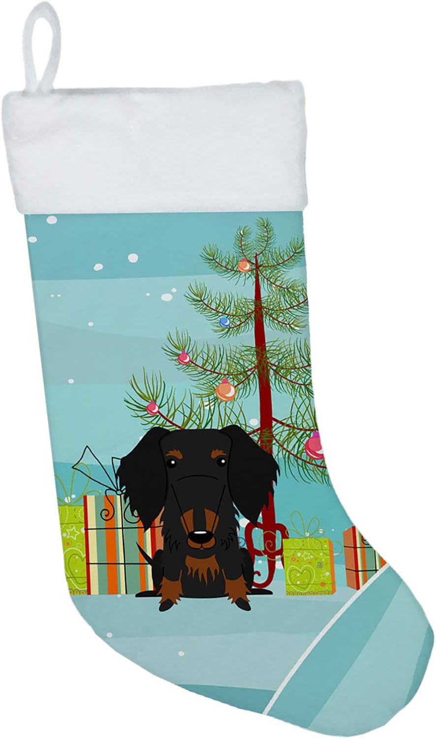 Merry Christmas Tree Dogue de Bordeaux Stocking - Festive Fireplace Decor for Holidays