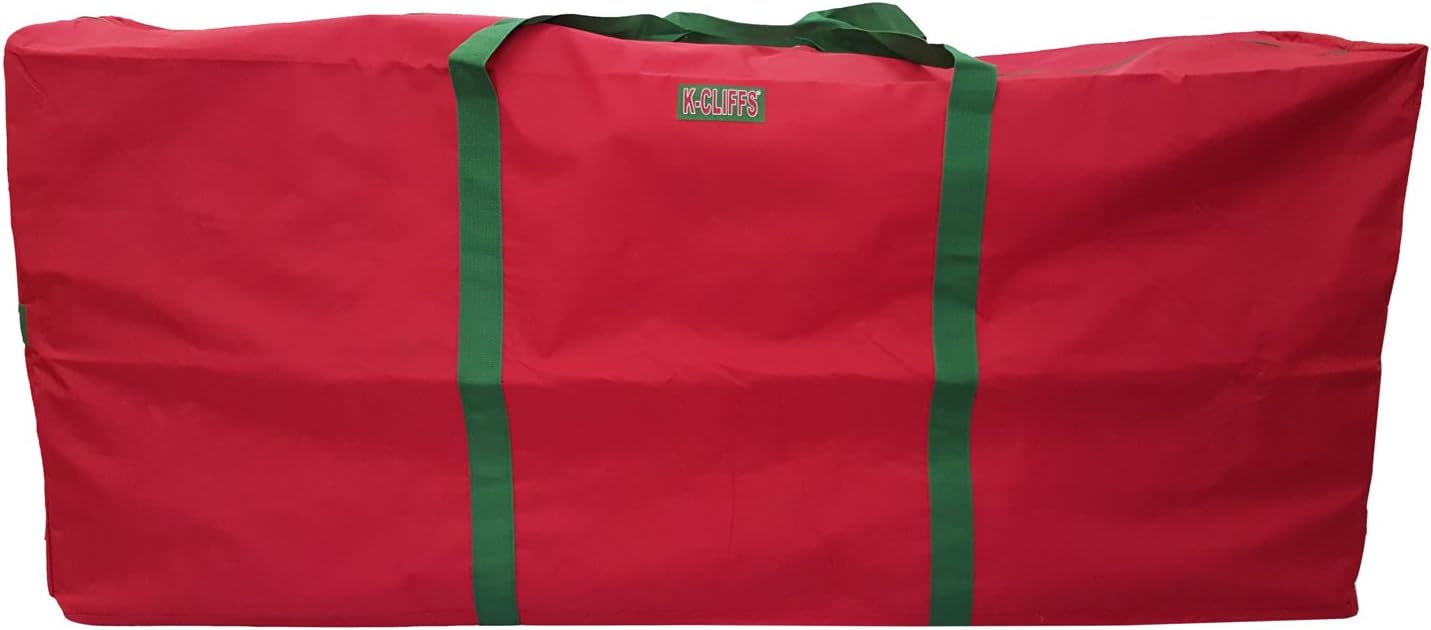 Extra Large Heavy Duty Christmas Tree Storage Bag for 9ft Artificial Trees - Durable Red Duffel, 65"x30"x15" - Holiday Decoration Solution