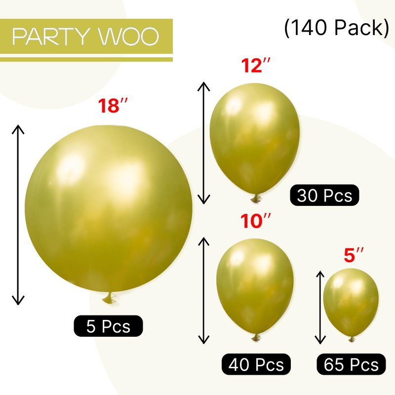 PartyWoo Metallic Lime Green Balloons 140pcs Different Sizes Pack of 18 12 10 5 Inch Metallic Light Pastel Green Balloon Arch Kit for Spring Forest Theme Birthday Tea Party Decorations Green-G109