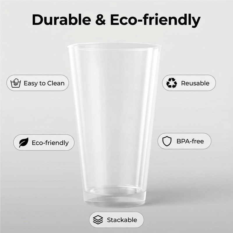 WEXINHAO Clear Drinking Glasses - Unbreakable Acrylic Glasses Drinkware 18 oz set of 6 - BPA Free Dishwasher Safe Reusable Plastic Cups for Kitchen Party Outdoor (Look Like Glass)