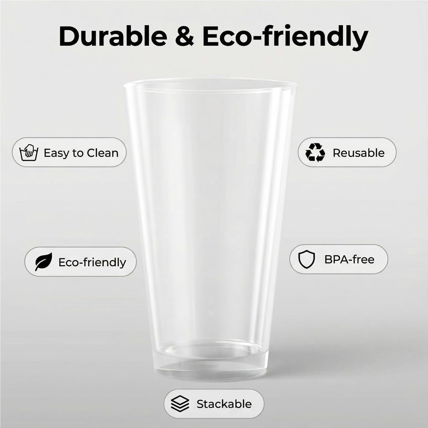 WEXINHAO Clear Drinking Glasses - Unbreakable Acrylic Glasses Drinkware 18 oz set of 6 - BPA Free Dishwasher Safe Reusable Plastic Cups for Kitchen Party Outdoor (Look Like Glass)