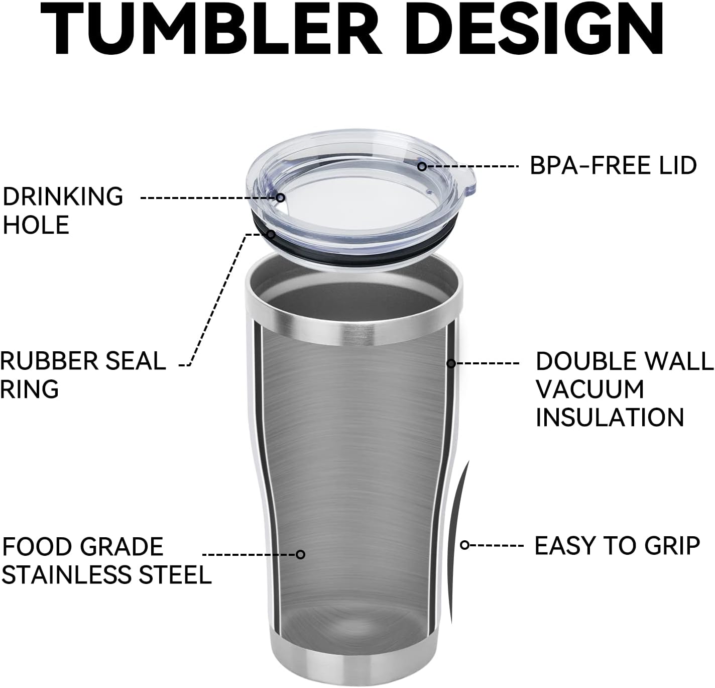 DOMICARE 20oz Tumbler with Lid Stainless Steel Tumblers Bulk, Double Wall Vacuum Insulated Coffee Travel Mug Powder Coated Tumbler, 8 Pack Purple