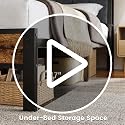 Twin Size Bed Frame with USB Charging Station & Smart LED Lights - Gray Upholstered Headboard
