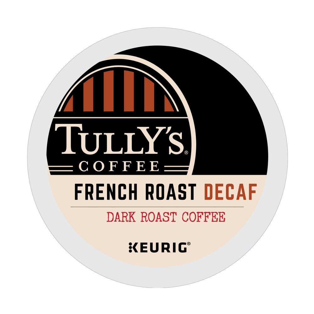 Tully's Decaffeinated French Roast K-Cups - Rich Flavor, Smooth Finish | 24 Count Pack