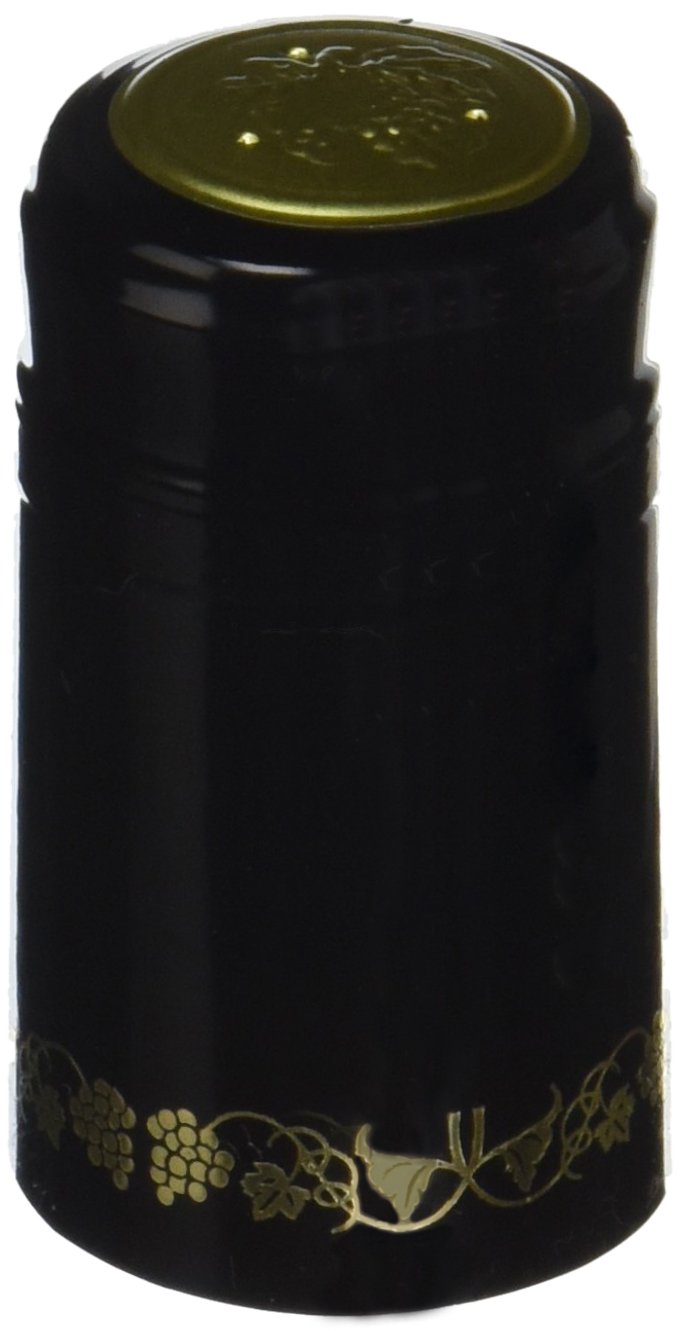 1 X Black/Gold Grapes PVC Shrink Capsules for Wine Making - 30 per Bag
