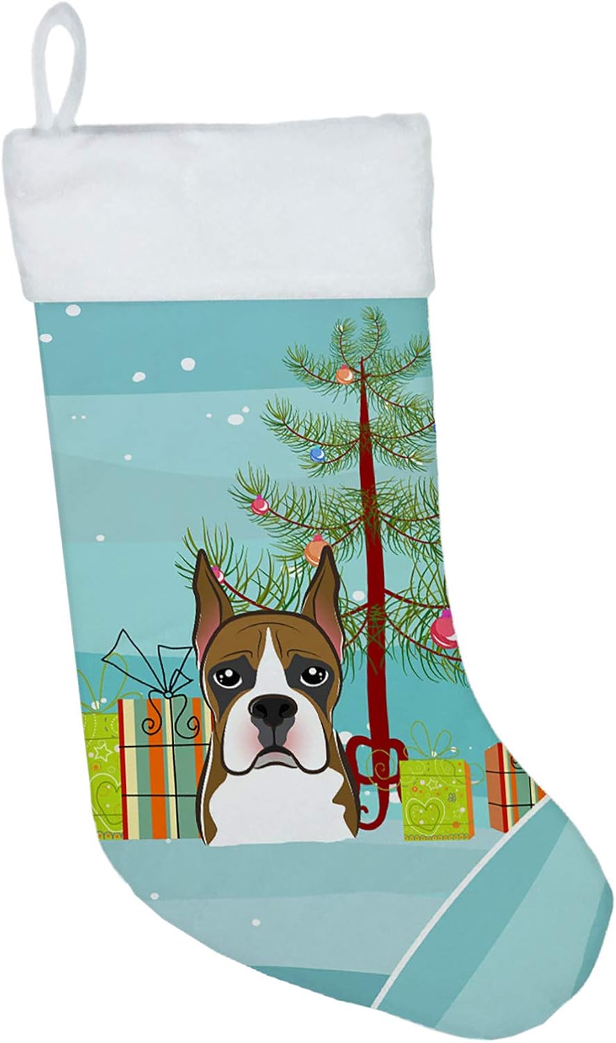 Shih Tzu Christmas Stocking - Chocolate Brown Dog Holiday Decor for Fireplace