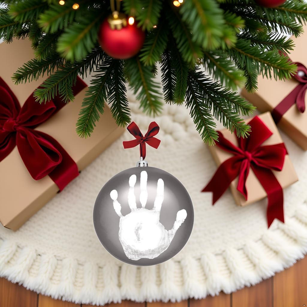 Christmas Baby Handprint Ornament Kit - DIY Keepsake Bauble with Paint for Newborns