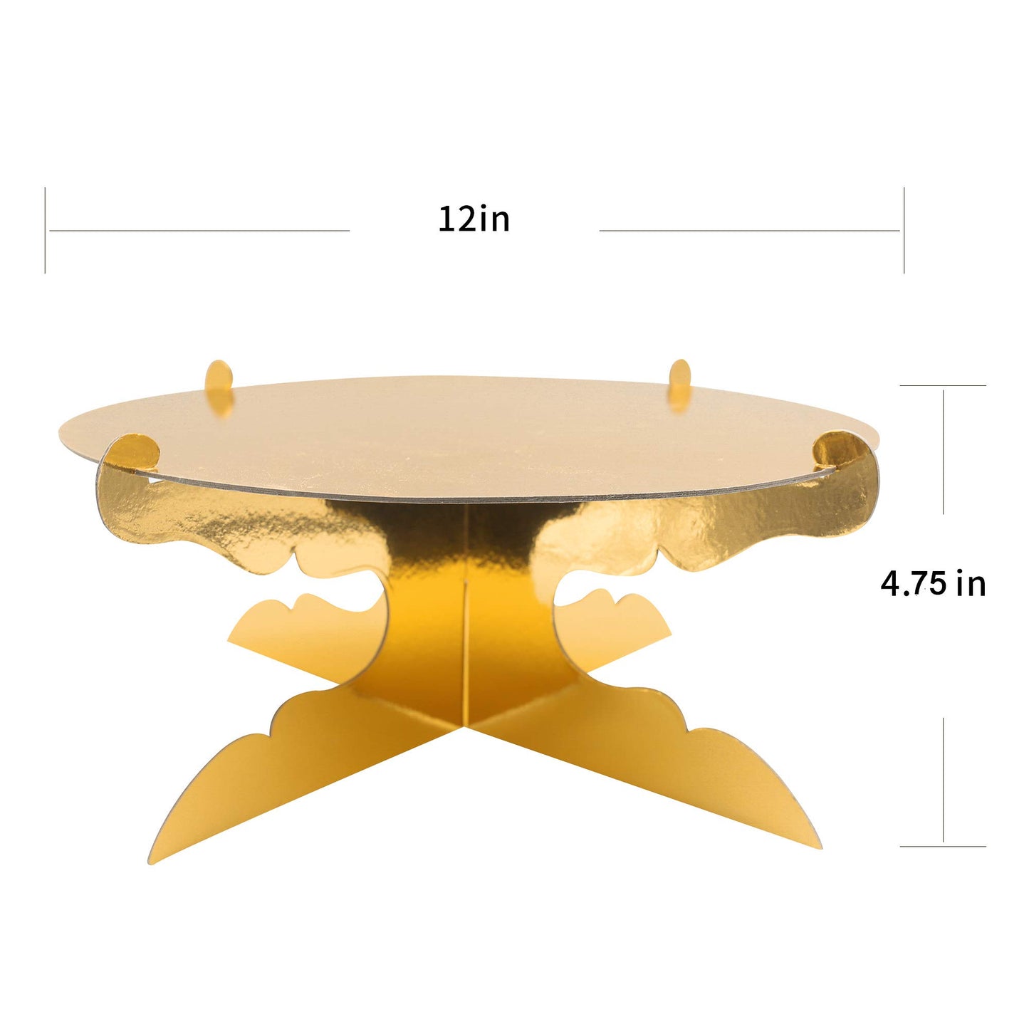 ROSYJUNE 12 inch One Tier Cardboard Cake Stand,Gold Cupcake Stand for Birthday Wedding DIY Dessert Decoration