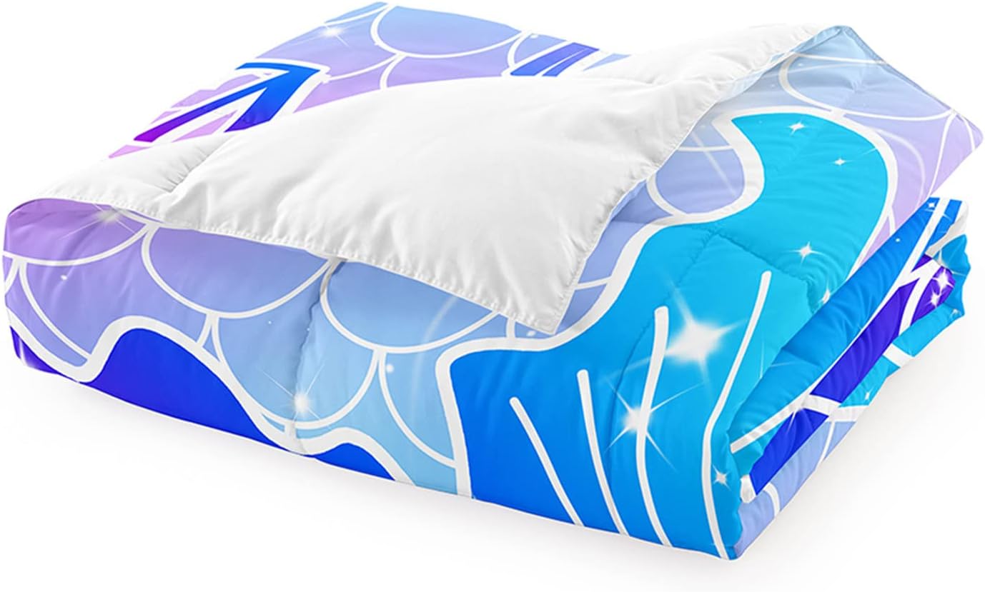 Cute Cartoon Dinosaur Bedding Set, Ultra Soft Full Size Comforter Set for Boys, Lovely Dinosaur Printed Comforter for Kids Teens, Dark Blue Microfiber Quilt for All Season 3Pcs with Pillowcases