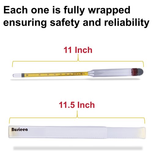 Busieea 3Pcs Hydrometer Alcohol 0-200 Proof Tralle - Accurate, Easy-to-Use Alcohol Tester for Moonshine Distilling, Home Brewing & Liquor | Alcoholmeter for All Skill Levels