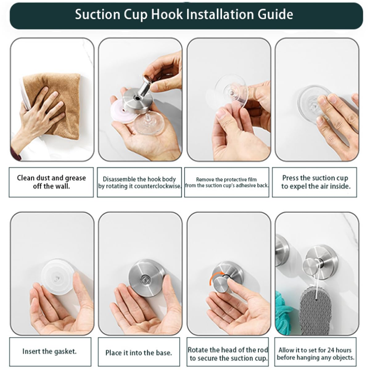 Suction Cup Hooks for Wreaths on Glass,Wreath Hangers for Front Door,2026 Upgraded Drill-Free Suction Cup Hooks for Over The Door/Glass Window/Bathroom Christmas Decor,Reusable Holder(2pcs silver)