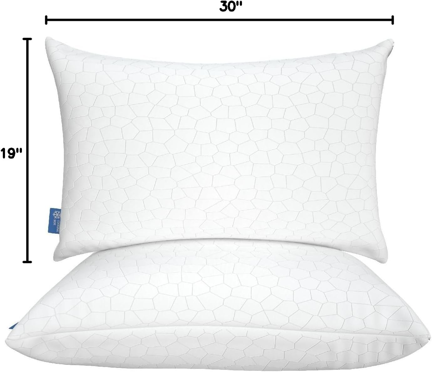 QUTOOL Cooling Pillow - CertiPUR-US Shredded Memory Foam Set of 2 | Adjustable Firmness for All Sleep Positions