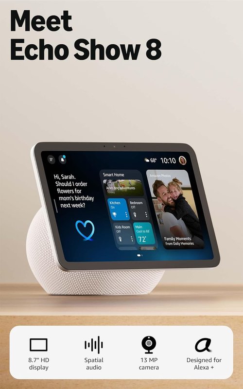 Amazon Echo Show 8 - Vibrant HD 8.7" Display with Spatial Audio | Designed for Alexa, Graphite