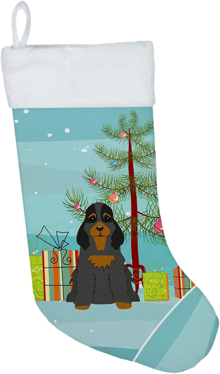 Merry Christmas Tree Dogue de Bordeaux Stocking - Festive Fireplace Decor for Holidays
