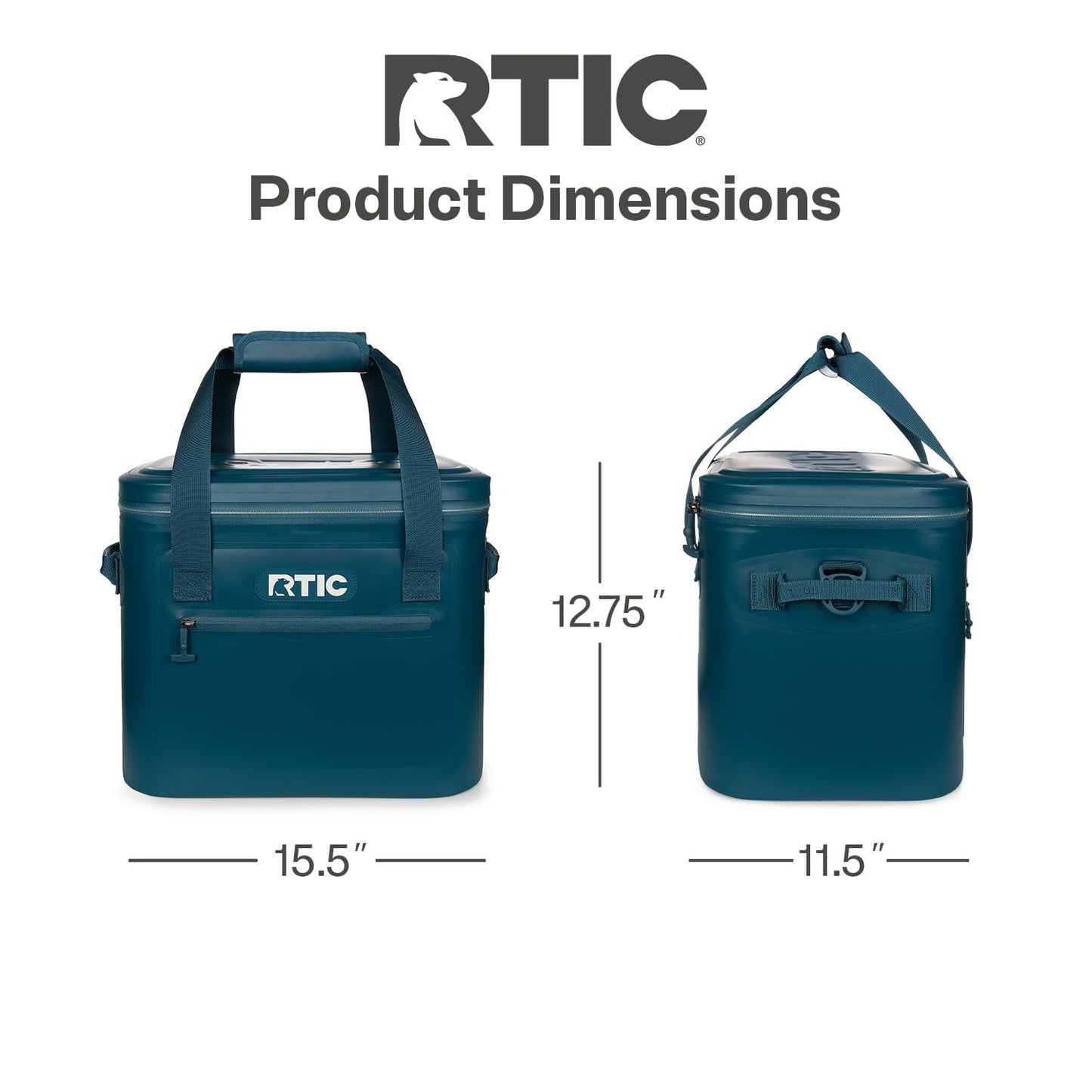 RTIC Ultra-Tough Soft Cooler 30 Can, Insulated Bag Portable Ice Chest Box for Lunch, Beach, Drink, Beverage, Travel, Camping, Picnic, Car, Trips, Floating Cooler Leak-Proof with Zipper, Marine