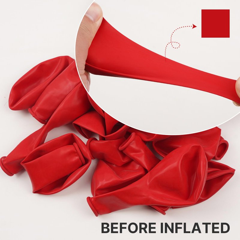 PartyWoo Red Balloons 155 pcs Different Sizes of 18 12 10 5 Inch Red Balloon Arch Kit Garland for Birthday Graduation Bachelorette Citizenship Anniversary Cherry Casino Theme Party Decorations Red-Y57