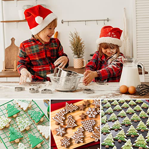 Christmas Tree Cookie Cutters Set - 3 Stainless Steel Fondant Cutters 2" 3" 4"