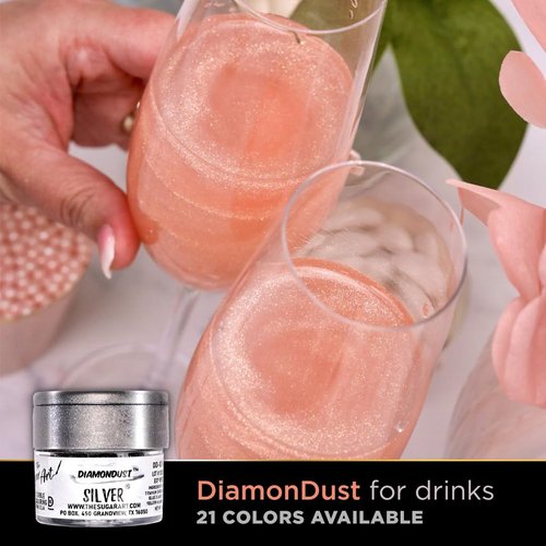 DiamonDust by The Sugar Art | White Diamond Edible Glitter for Drinks & Desserts | 100% Food-Safe, Vegan, 4g