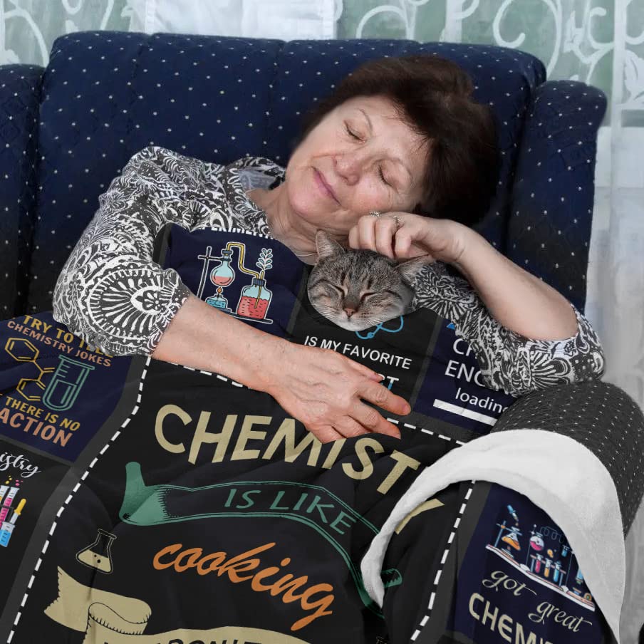 Basiole Chemistry Gifts Blanket, Chemistry Teacher Gifts, Gifts for Chemistry Lovers, Chemistry Gifts for Adults/Students, Science Teacher Gifts, Chemist Birthday Gift Blankets 60"X50"