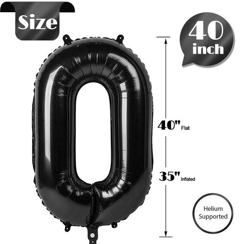 Black Number 22 Balloon 40 inch, 22 Number Balloons, 22nd Black Birthday Decorations for Women Men, 22 Year Old Black Party Supplies