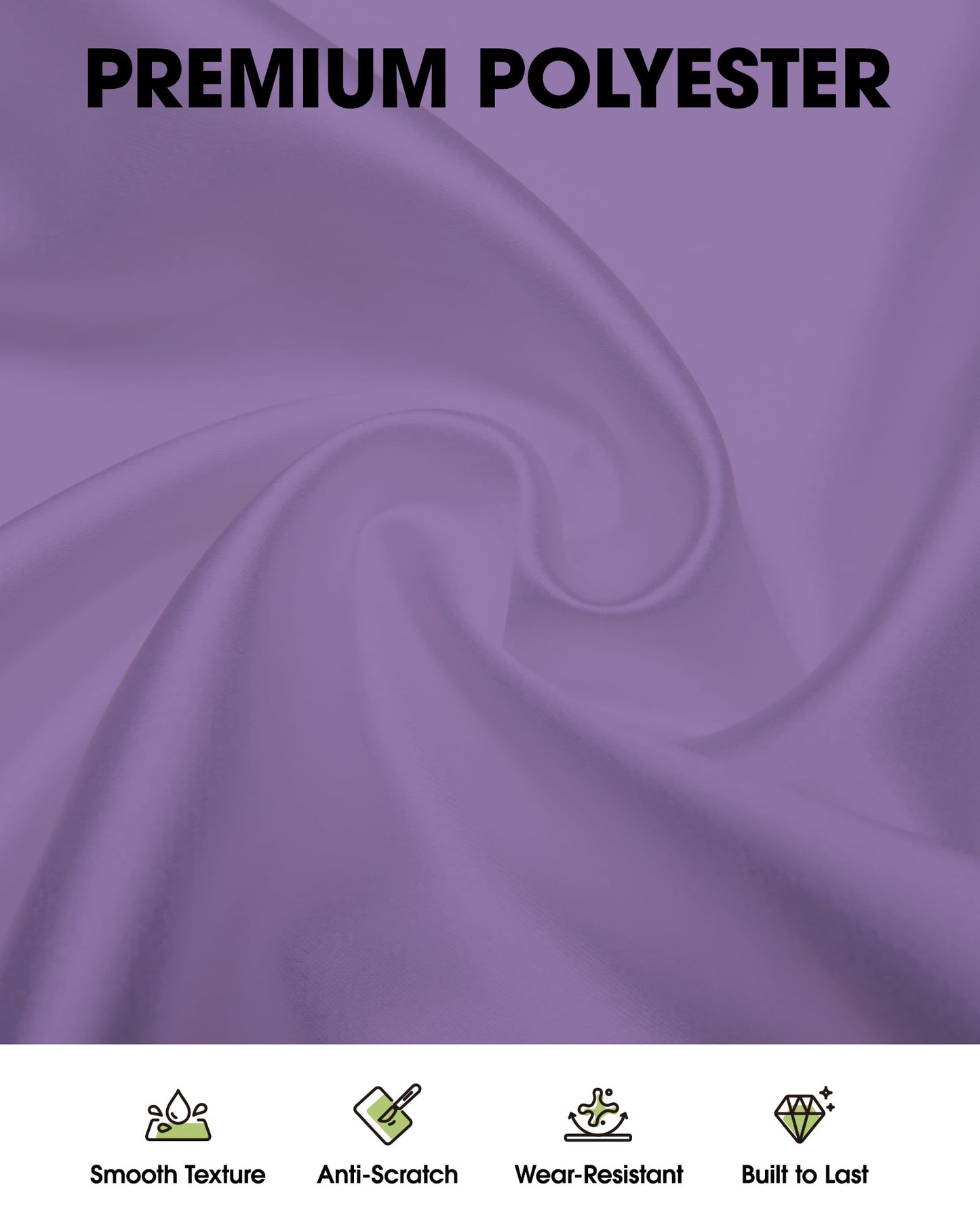 Pureegg Rectangle Table Cloth 60" x 102" – Durable Polyester Tablecloth Offers Reusable & Washable Protection, Ideal for Outdoor Party, Picnic, Wedding, Banquet and Birthday, 2 Pack, Lavender