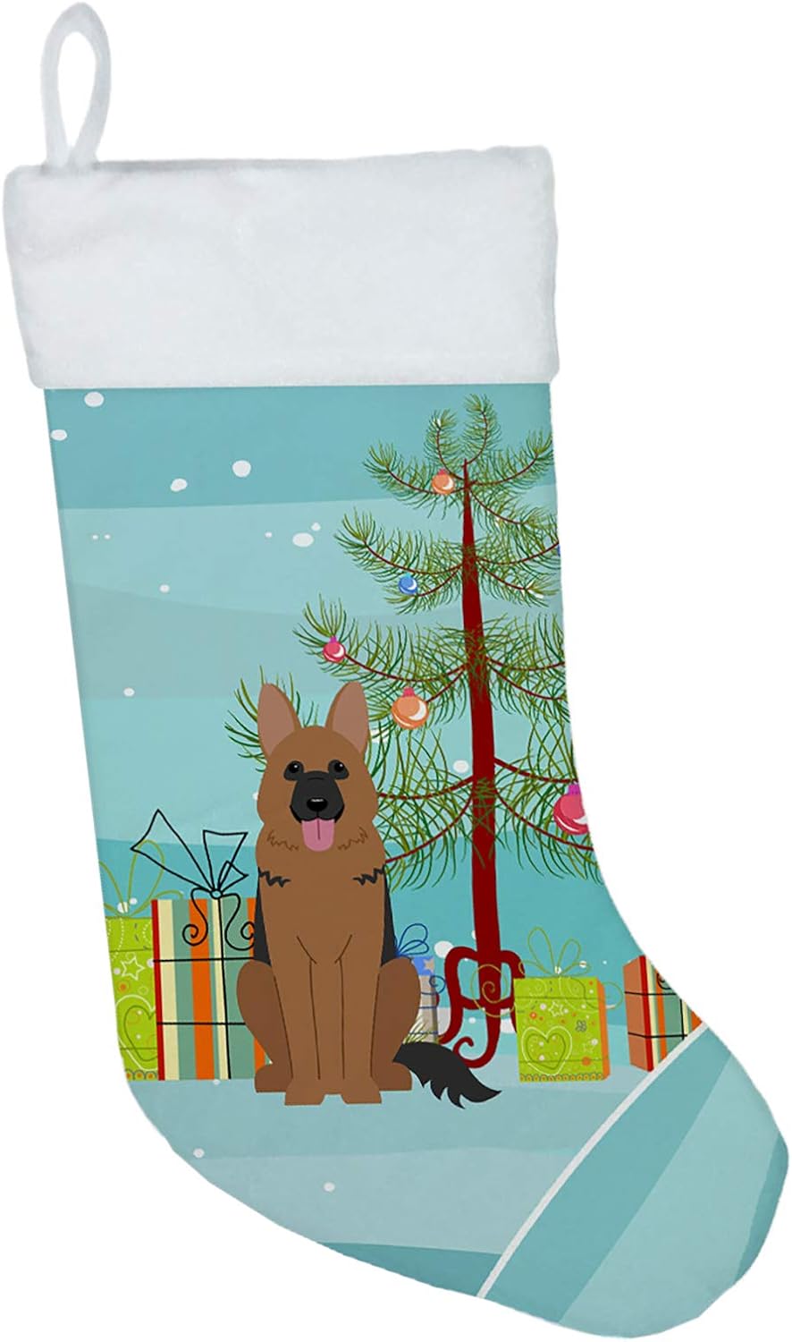 Merry Christmas Tree Dogue de Bordeaux Stocking - Festive Fireplace Decor for Holidays