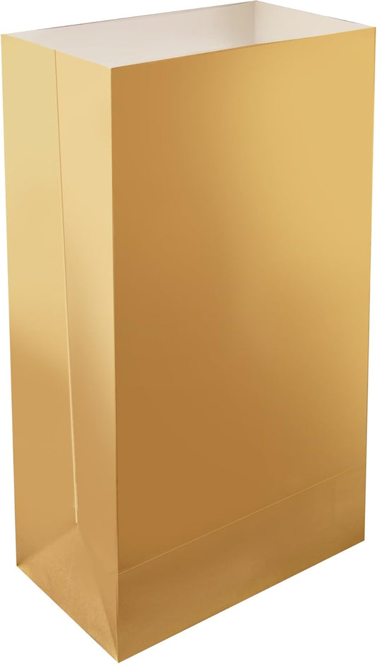 Gold LumaBase Paper Luminaria Bags - Set of 24 for Outdoor Decor