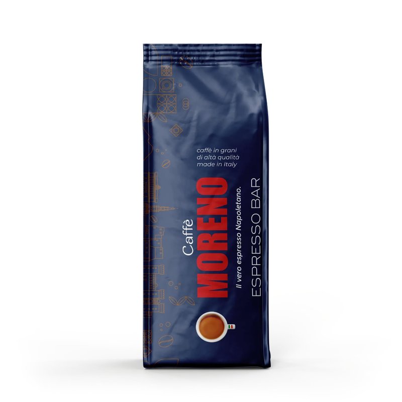 Espresso Bar roast, CAFFE MORENO USA, Premium Blend Whole Beans, Made in Italy, 🇮🇹 2.2 Pounds - 1 Kg. il Vero Espresso Napoletano.
