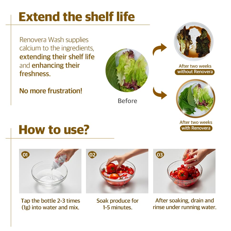Renovera Cooking Wash (Christmas Rose) | Organic Fruit and Vegetable Wash, Newborn Essentials, Produce Cleaner