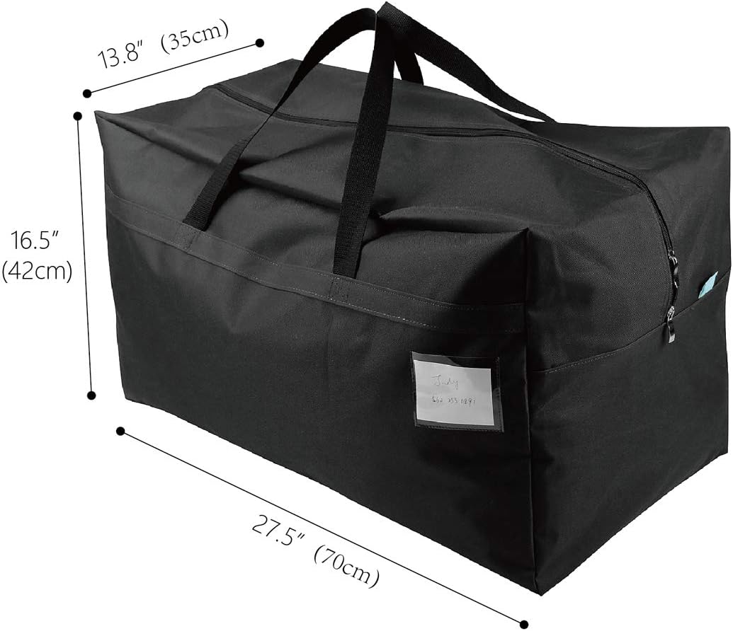 3-Side Zip Open Storage Bag for Christmas Trees & Party Ornaments - 27.5x16.5x13.8, Black Dots