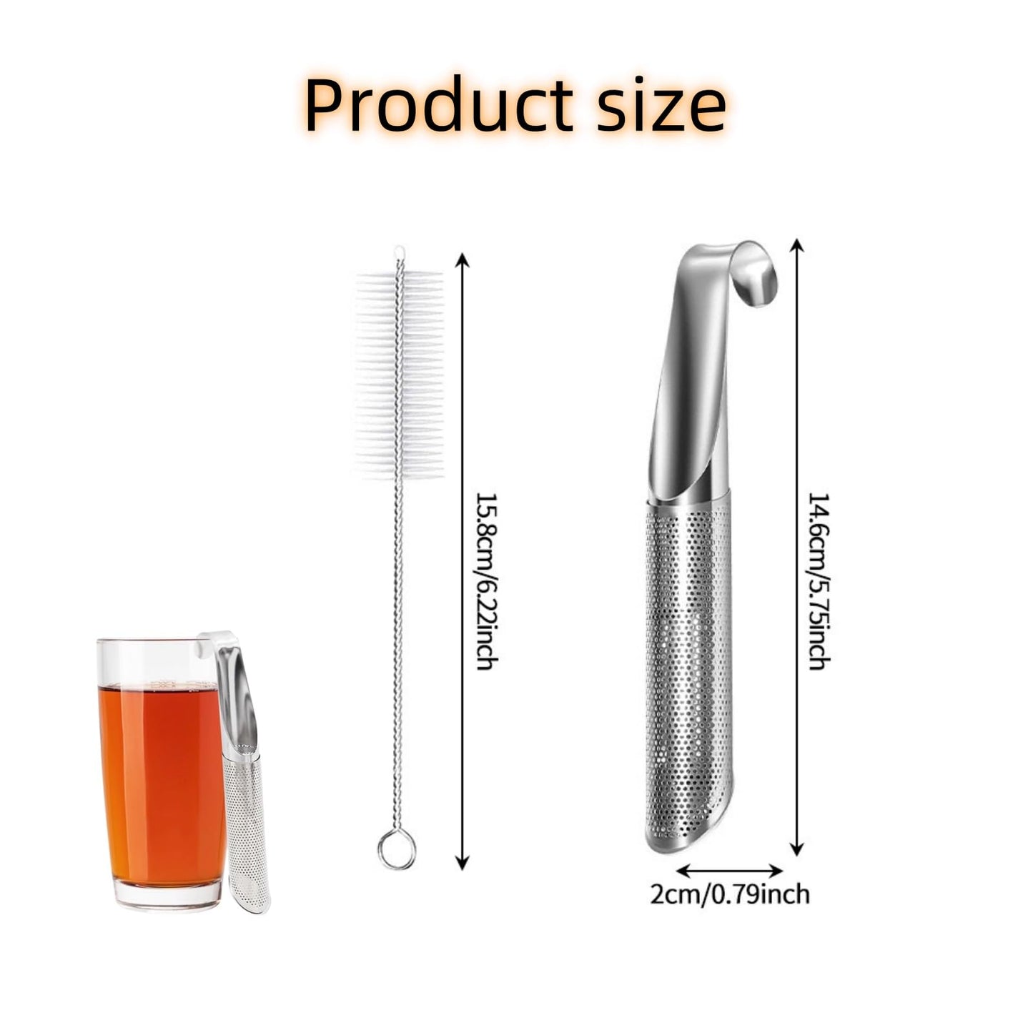 Tea Infusers For Loose Leaf Tea - Stainless Steel Office, Home & Travel - Set of 3 - Includes Strainers, Cleaning Brush