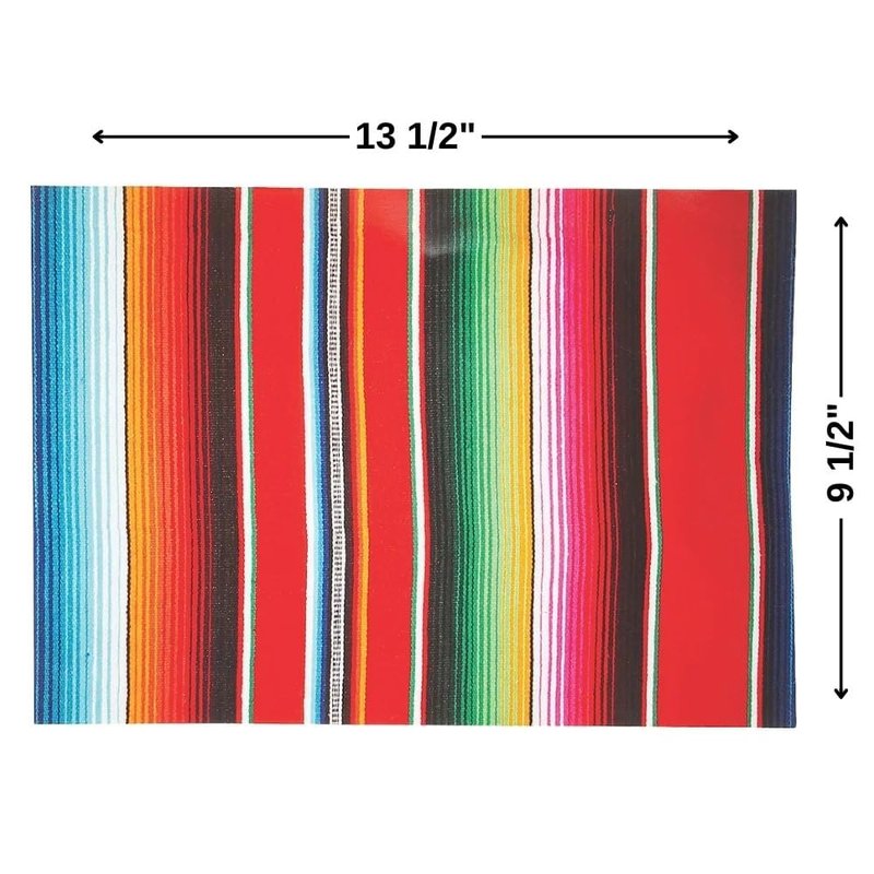Serape Fiesta Placemats (Set of 50) Cinco de Mayo Party Supplies Multicolor
