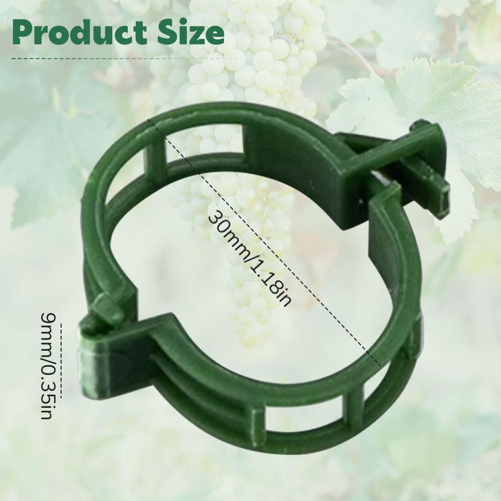 Skiennix Plant Clips - 100Pcs Upgraded Plastic Support for Climbing Plants | Green Tomato & Grape Vine Clips