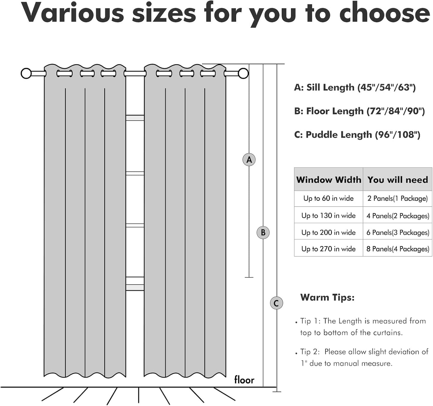 MIULEE 90-Inch Linen Texture Curtains - 100% Blackout Thermal Insulated Light Gray Drapes | 52x90 Inch (2 Panels)