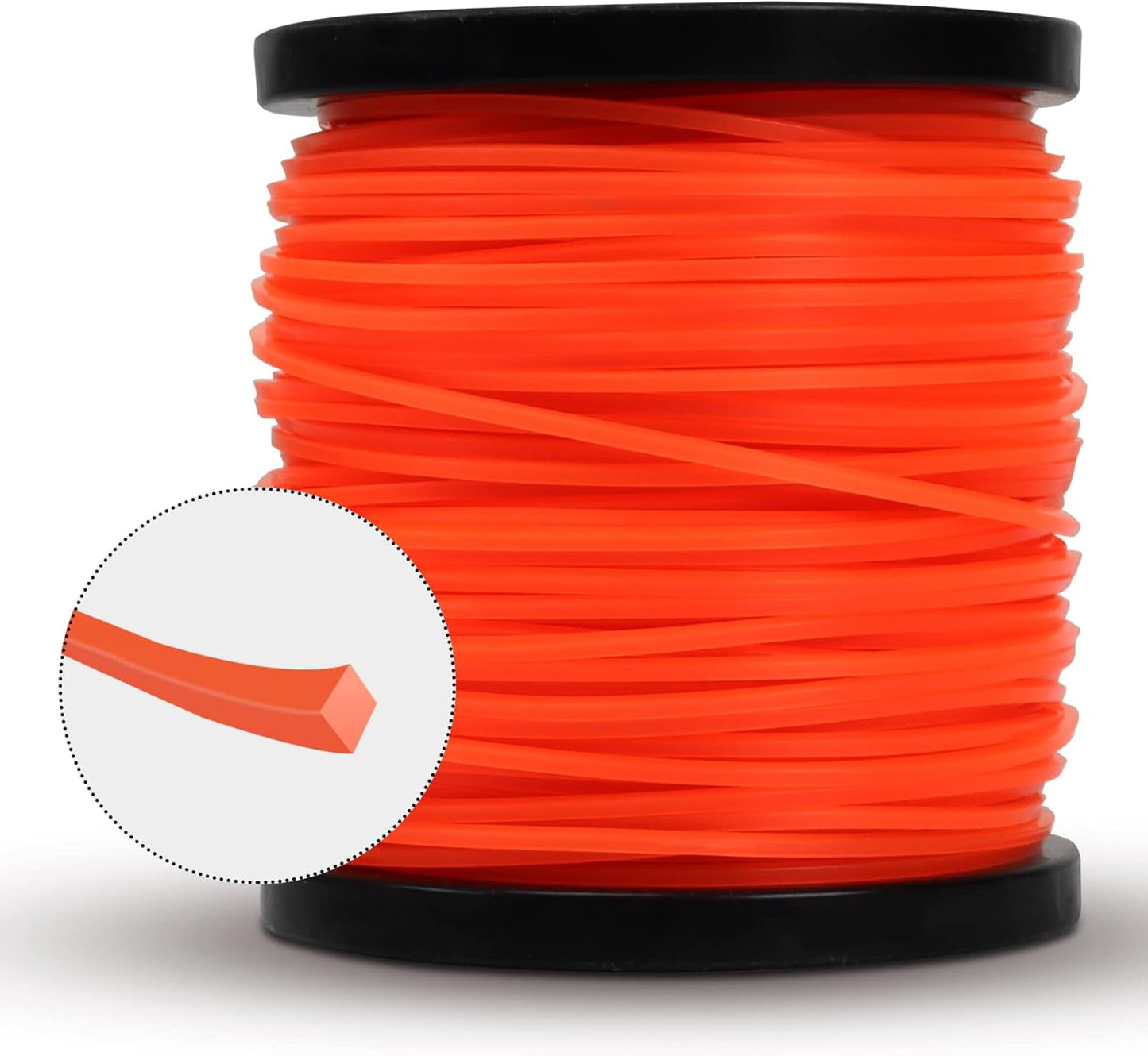 Viabrico String Trimmer Line - Heavy Duty Square Orange Weed Eater String | Premium Nylon 0.095" x 330ft