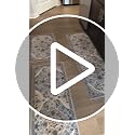 HEBE Boho Kitchen Rugs Set of 3 - Non Slip Washable Floor Mats, Blue, 20x32/48/59 inches