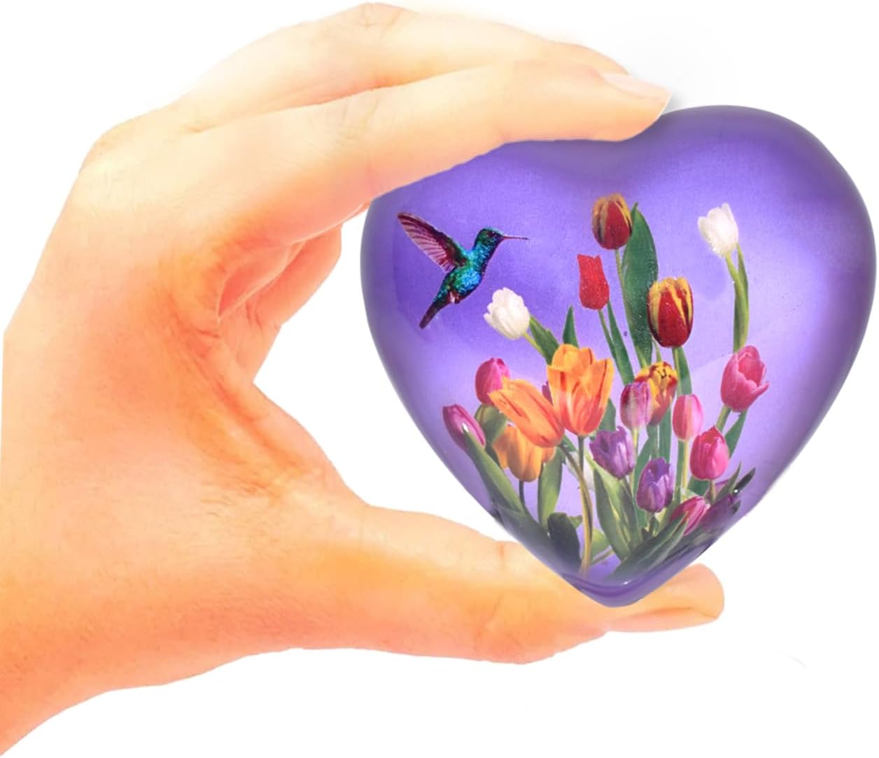 BOLD & DIVINE Adult Purple Hummingbird Cremation Urn | Human Ashes Adult Memorial urn, Burial, Funeral Cremation Urns | 200 Cubic Inches (Large Adult)