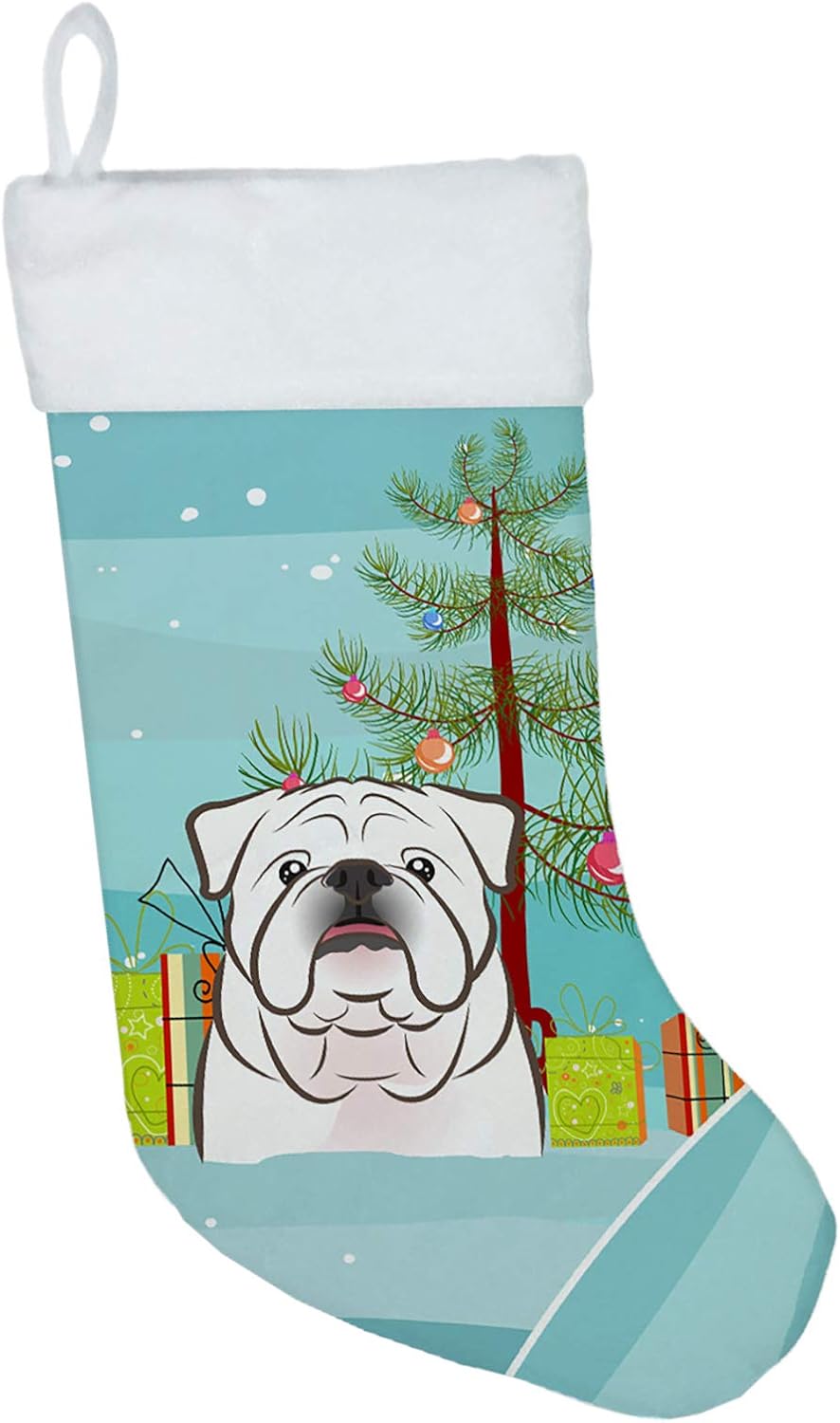 Shih Tzu Christmas Stocking - Chocolate Brown Dog Holiday Decor for Fireplace