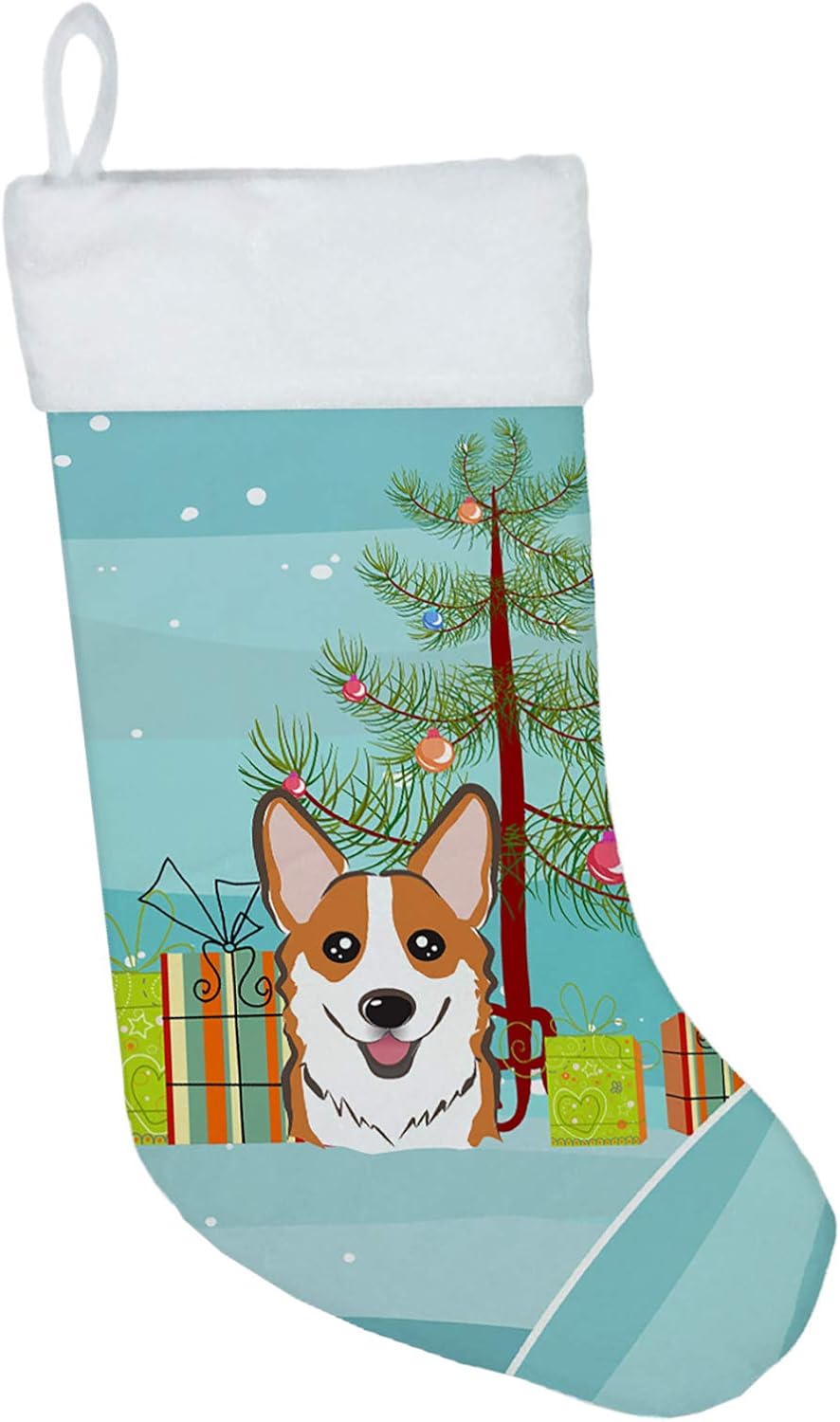 Shih Tzu Christmas Stocking - Chocolate Brown Dog Holiday Decor for Fireplace