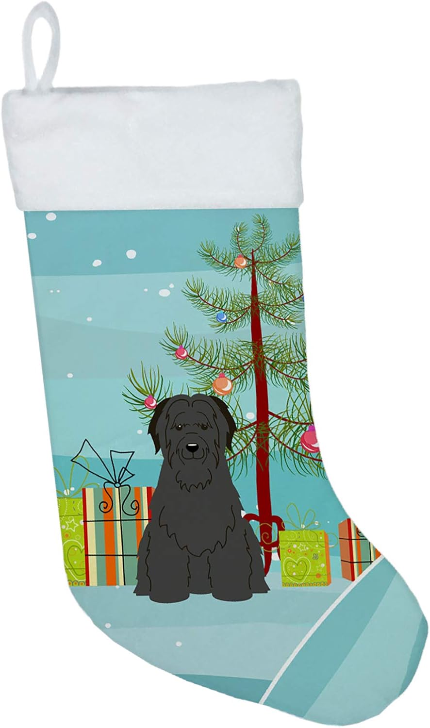 Merry Christmas Tree Dogue de Bordeaux Stocking - Festive Fireplace Decor for Holidays