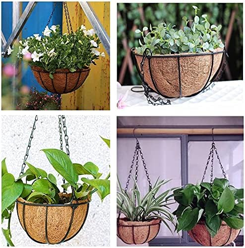 Legigo 14-Inch Coco Fiber Hanging Basket Liners - 100% Natural Replacement for Flowers & Vegetables