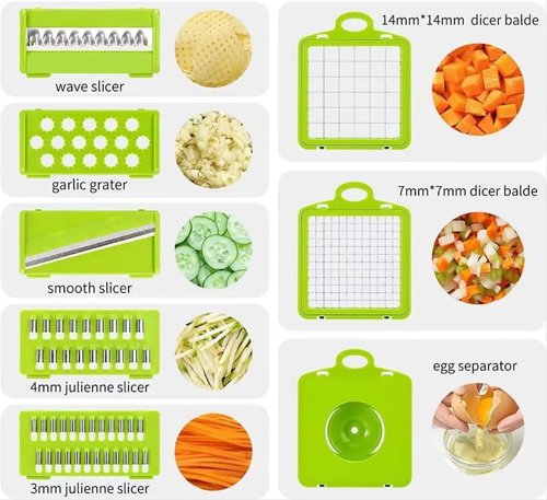 AIGLE Nova Pro Series 16-in-1 Vegetable Chopper - Versatile Onion, Cucumber & Fruit Slicer with Container
