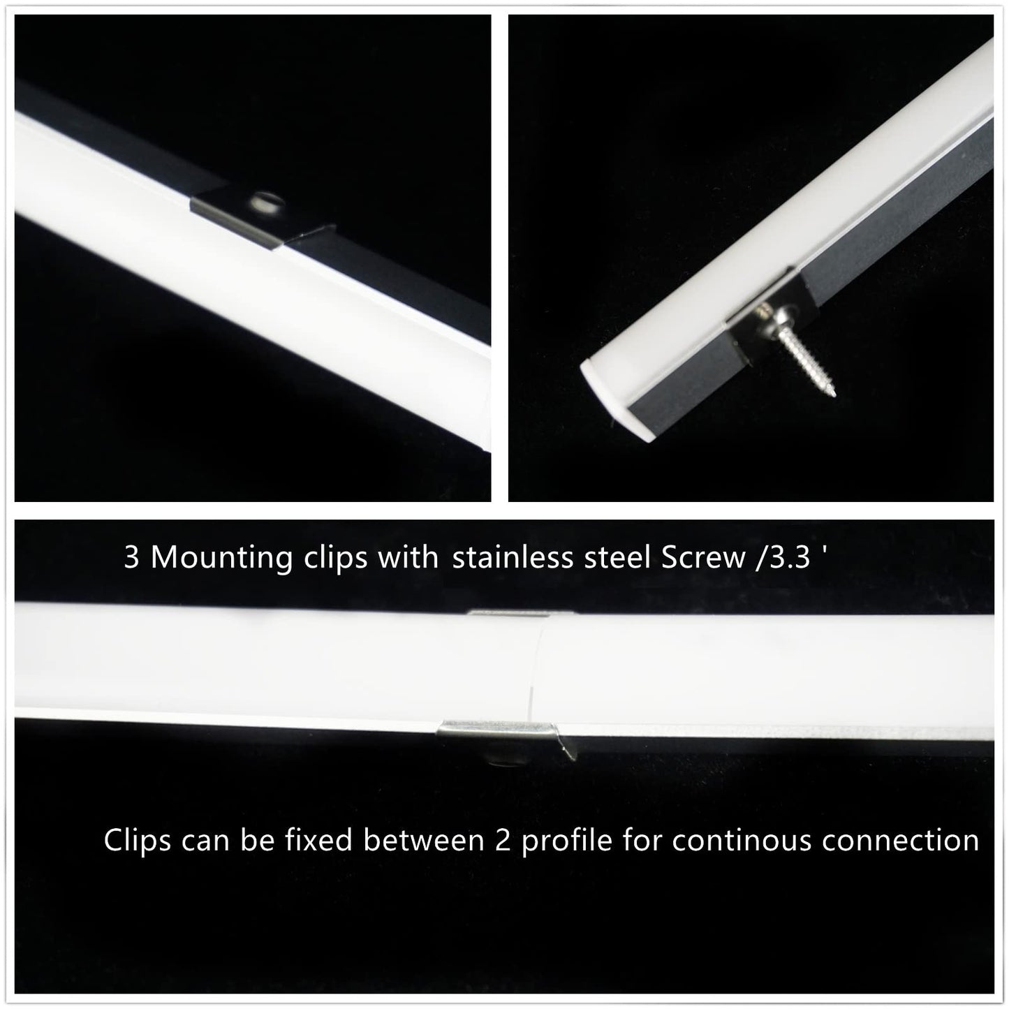 THMOOTHER UV Resistance 3.28FT V Shape LED Strip Channel Diffuser,6-Pack Aluminum Profile with Frosted Cover and Corner Connector,Tape Mounting Track for Cabinet Stairs Wall Outdoor (3.28FT, 6)