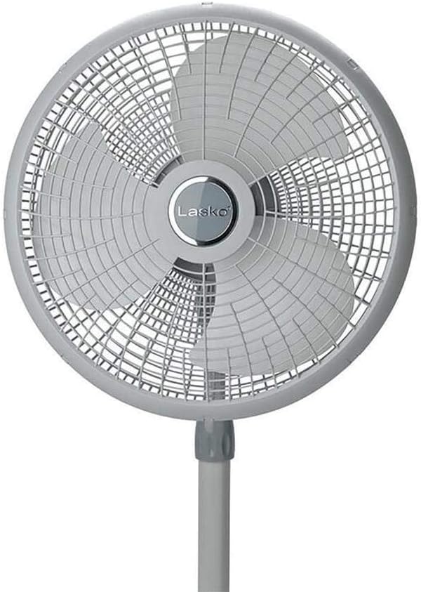 Lasko Elegance and Performance Pedestal Stand Fan, 3-Speeds, 90 Degree Oscillation, Adjustable Height, Timer, Remote for Indoor, Bedroom, Living Room, Home Office, Dorm Use, 18 Inch, White, 1850