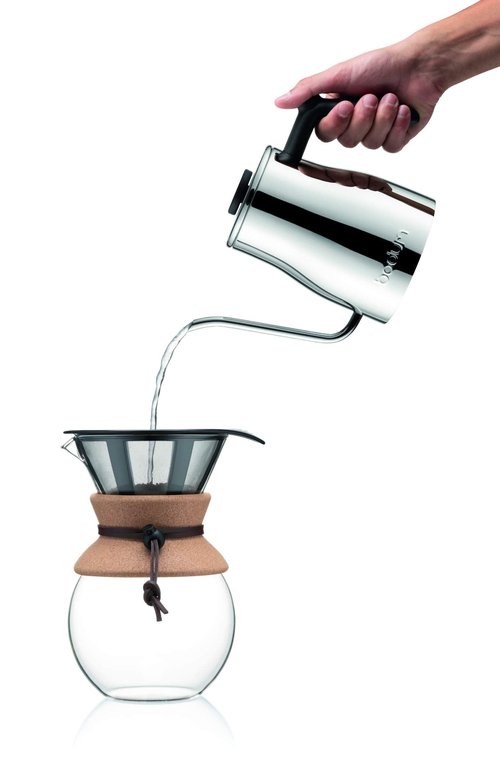 Bodum Bistro Gooseneck Stovetop Water Kettle, Chrome, 34 Ounce