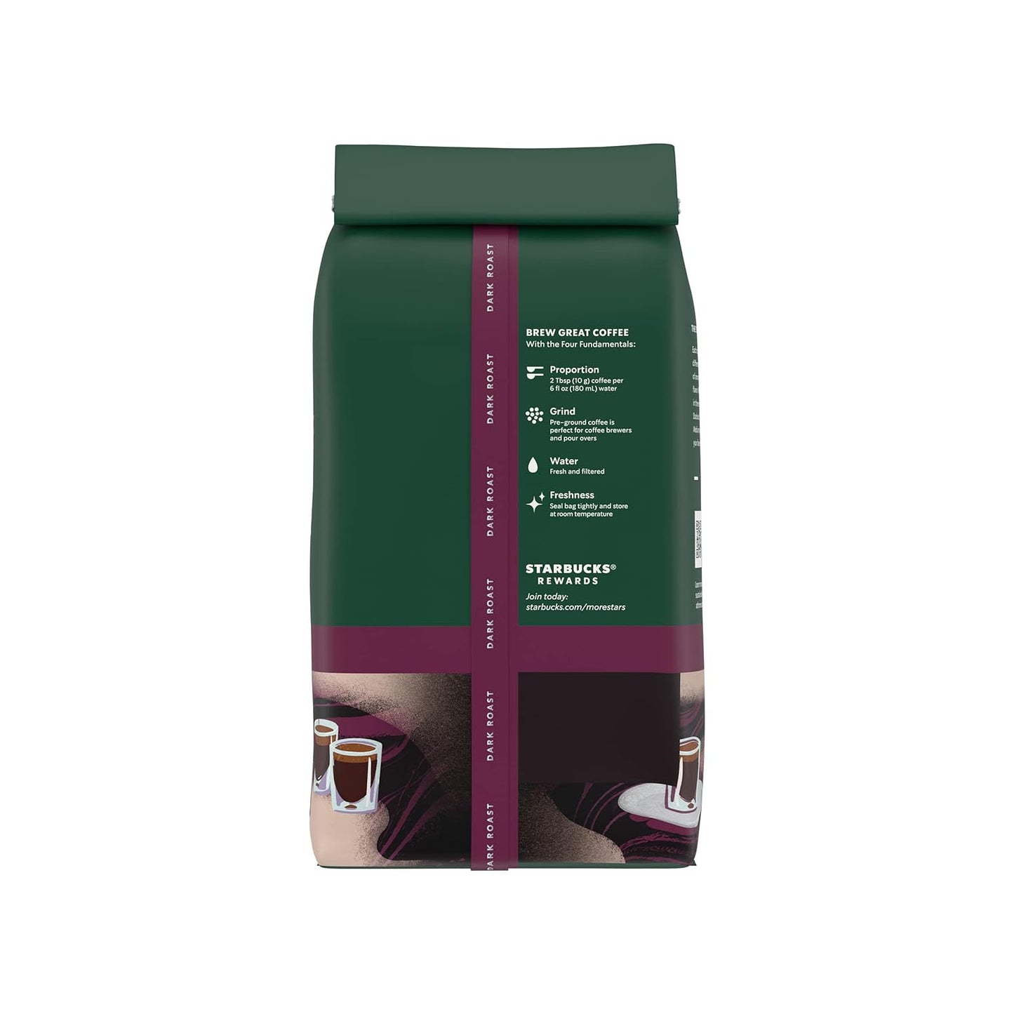 Starbucks Dark Roast Ground Coffee - 100% Arabica Espresso Blend, 28 oz Bag
