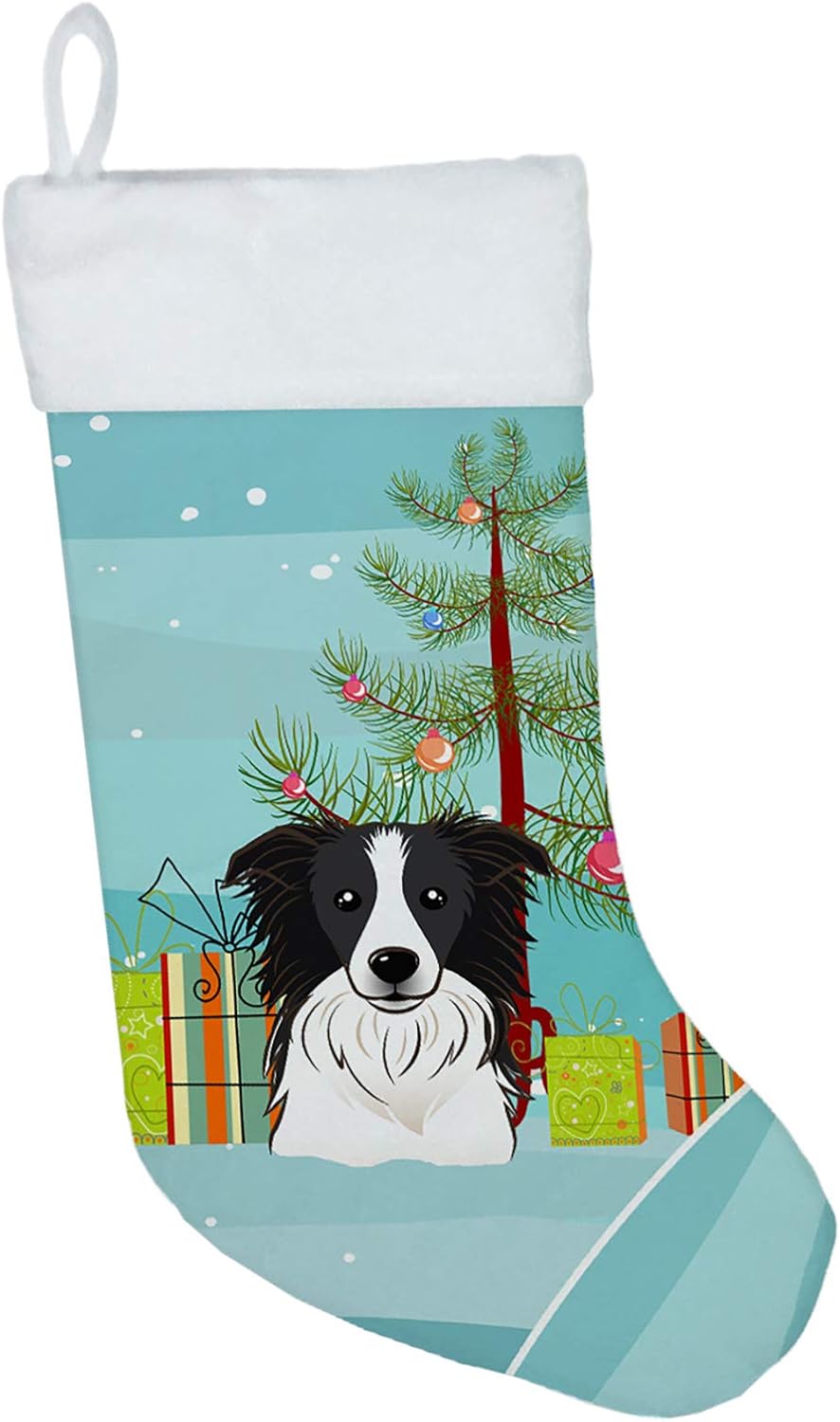 Shih Tzu Christmas Stocking - Chocolate Brown Dog Holiday Decor for Fireplace