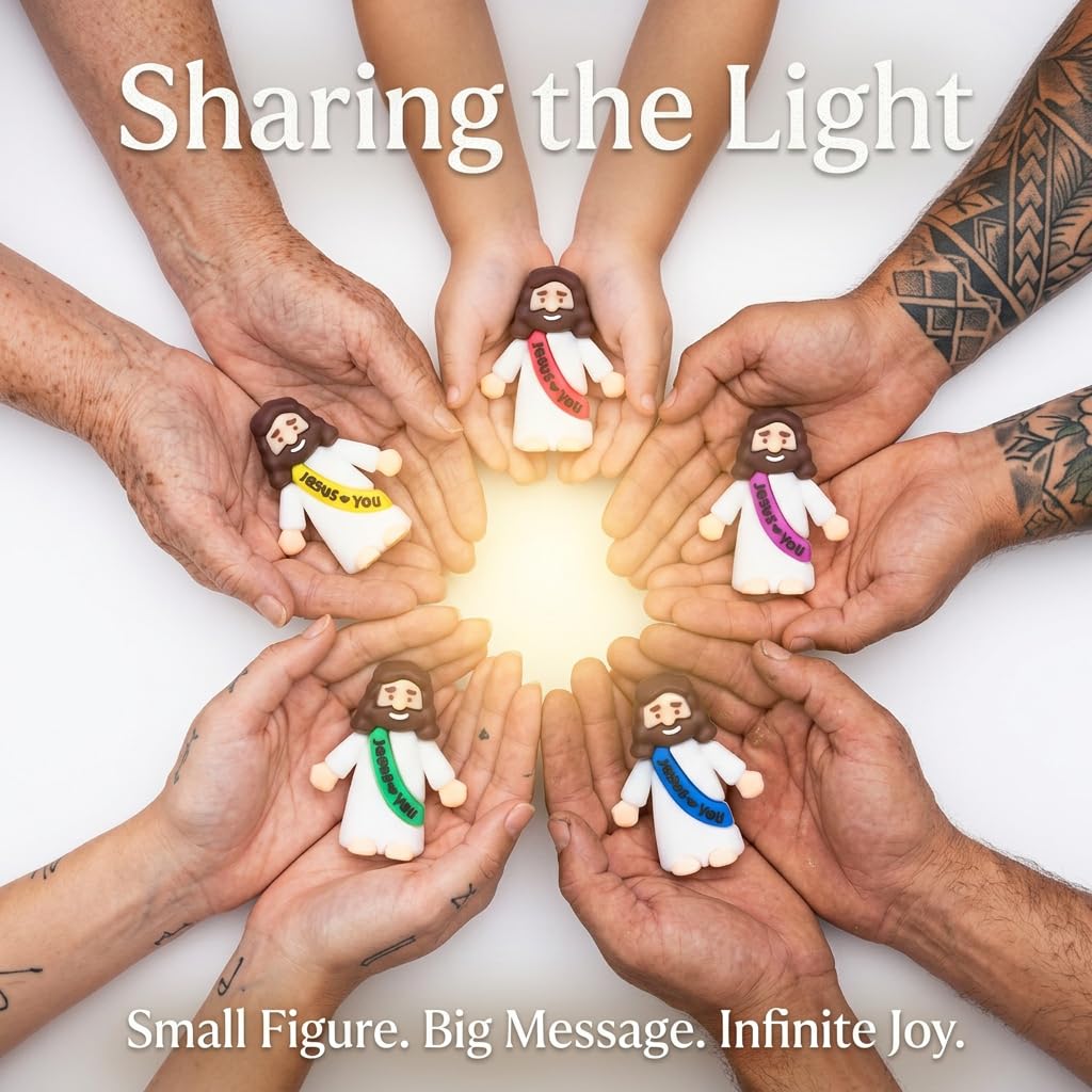 Layofe 100PCS Bulk Mini Jesus Figurines - Tiny Little Small Religious, Easter Egg Stuffers Fillers & Gifts for You Loves ,Jesus Figurines (100)